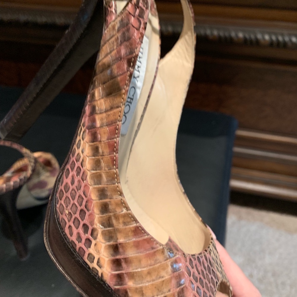 Jimmy Choo multi-colour Snakeskin Heeled Sandals - Picture 7 of 8